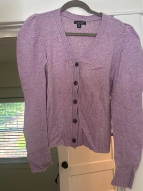 Saks Fifth Avenue Cashmere Lavender Cardigan